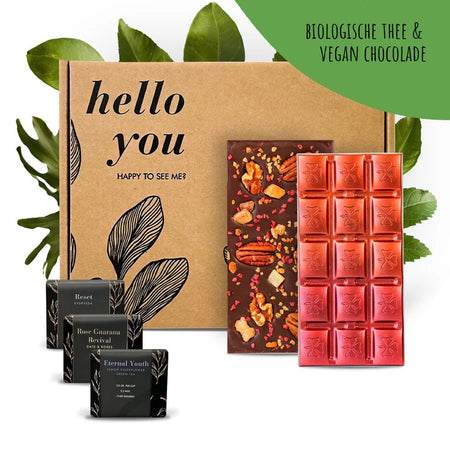 Vegan chocolade en theepakket